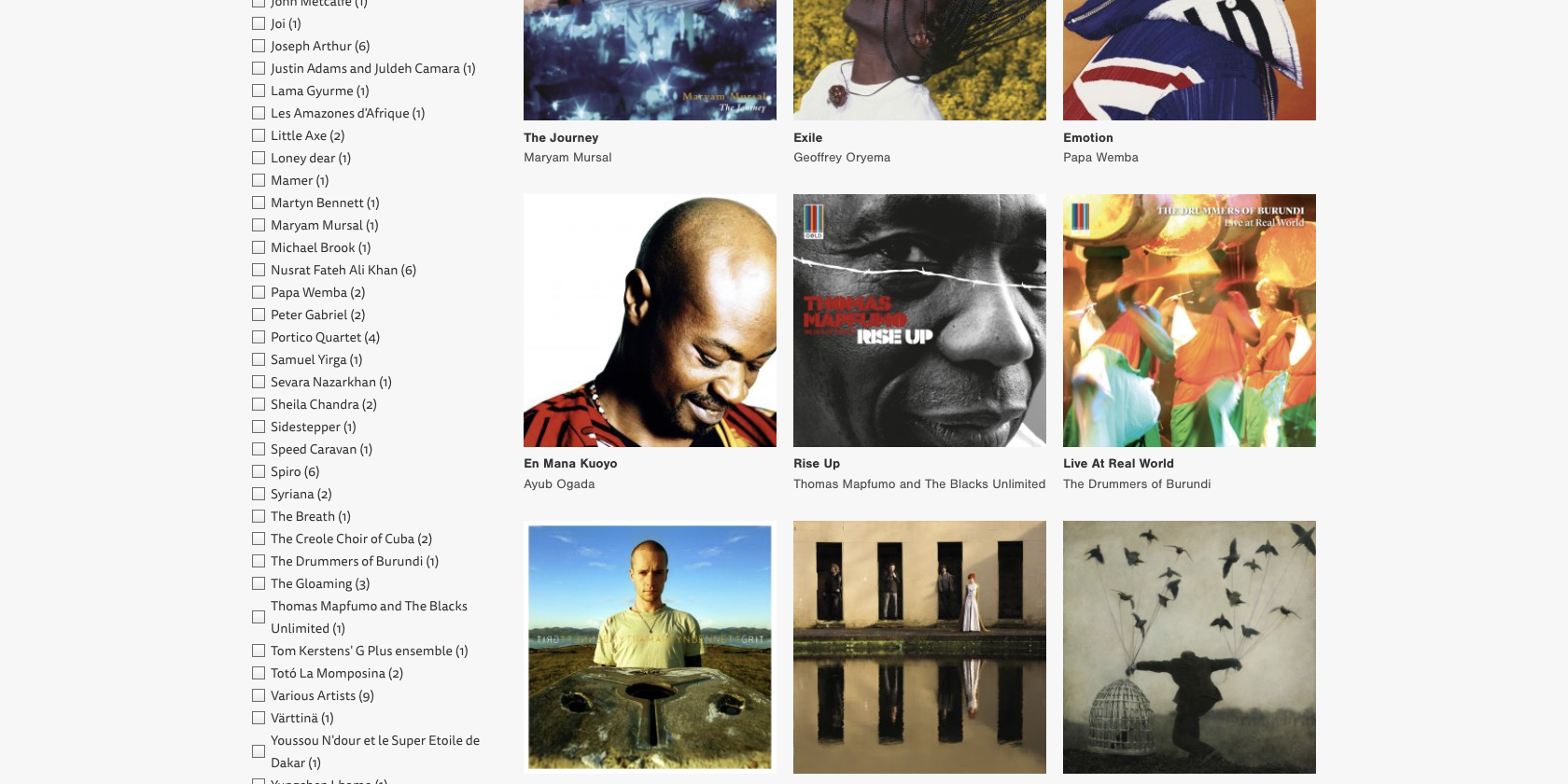 Real World Records Store - Homepage